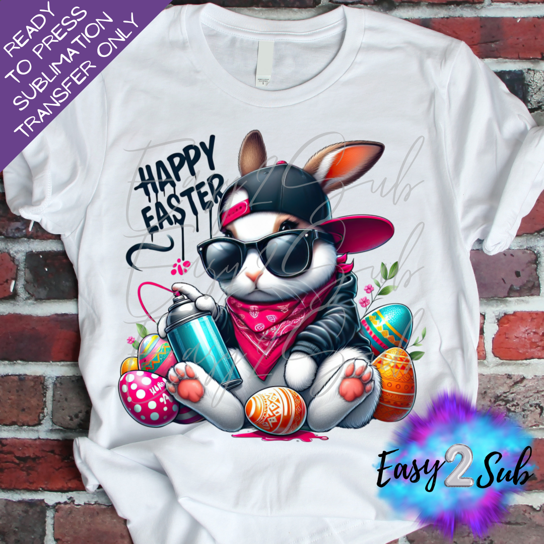 Happy Easter Sublimation Transfer Print, Ready To Press Sublimation Transfer, Image transfer, T-Shirt Transfer Sheet