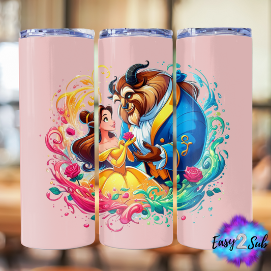 Beauty & The Beast Sublimation Tumbler Transfer Print, Ready To Press Sublimation Transfer, Image transfer, Tumbler Transfer Sheet