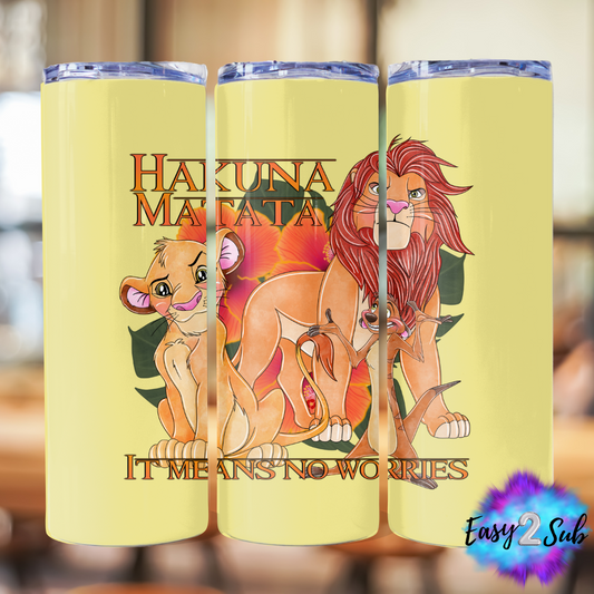 Hakuna Matata Sublimation Tumbler Transfer Print, Ready To Press Sublimation Transfer, Image transfer, Tumbler Transfer Sheet