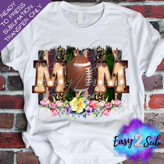 Football Mom Floral Sublimation Transfer Print, Ready To Press Sublimation Transfer, Image transfer, T-Shirt Transfer Sheet