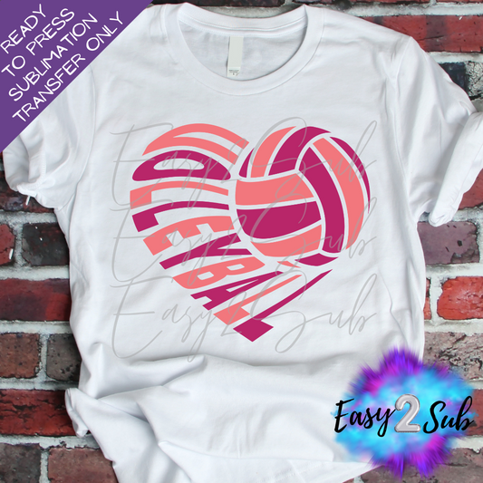 Volleyball Heart Sublimation Transfer Print, Ready To Press Sublimation Transfer, Image transfer, T-Shirt Transfer Sheet