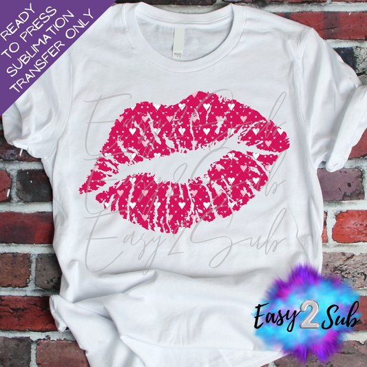 Valentines Lips Sublimation Transfer Print, Ready To Press Sublimation Transfer, Image transfer, T-Shirt Transfer Sheet