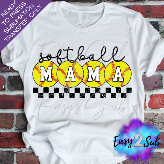 Softball Mama Sublimation Transfer Print, Ready To Press Sublimation Transfer, Image transfer, T-Shirt Transfer Sheet