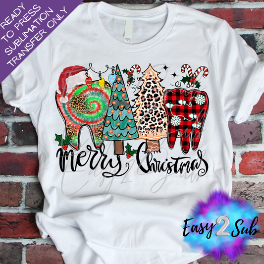 Merry Christmas Teeth Sublimation Transfer Print, Ready To Press Sublimation Transfer, Image transfer, T-Shirt Transfer Sheet