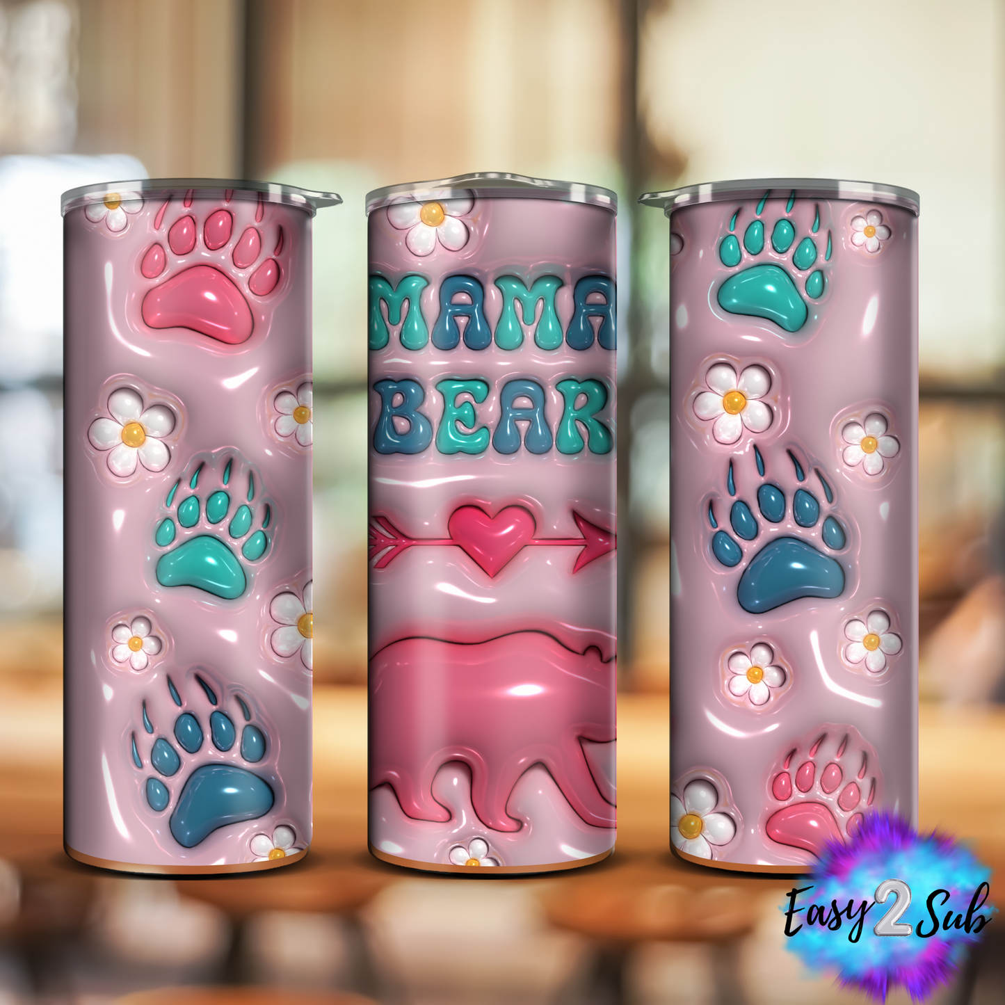 Mama Bear Sublimation Tumbler Transfer Print, Ready To Press Sublimation Transfer, Image transfer, Tumbler Transfer Sheet