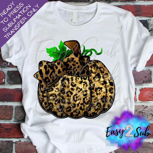 Gold Leopard Pumpkin Sublimation Transfer Print, Ready To Press Sublimation Transfer, Image transfer, T-Shirt Transfer Sheet