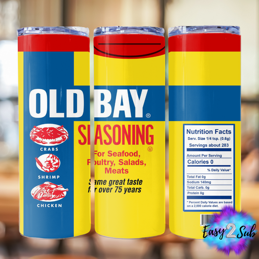 Old Bay Tumbler Transfer Print, Ready To Press Sublimation Transfer, Image transfer, Tumbler Transfer Sheet