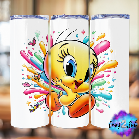 Tweety Tumbler Transfer Print, Ready To Press Sublimation Transfer, Image transfer, Tumbler Transfer Sheet