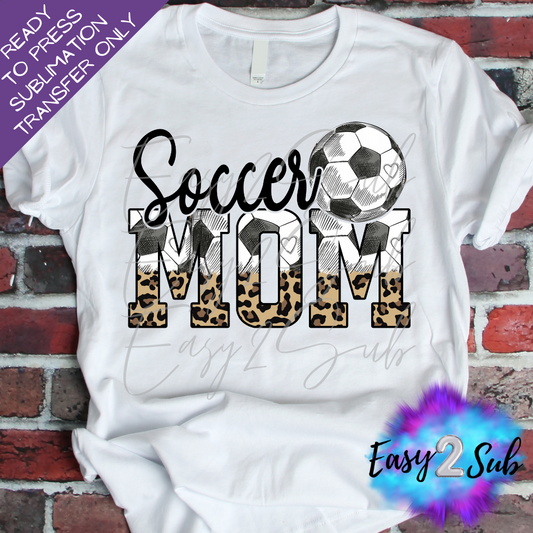 Soccer Mom Half Leopard Sublimation Transfer Print, Ready To Press Sublimation Transfer, Image transfer, T-Shirt Transfer Sheet