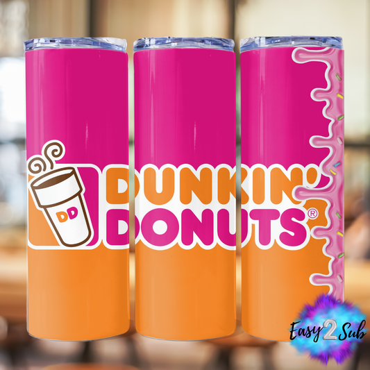 Dunkin' Doughnuts Tumbler Transfer Print, Ready To Press Sublimation Transfer, Image transfer, Tumbler Transfer Sheet