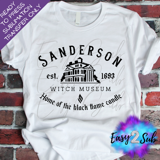 Sanderson Witch Museum Sublimation Transfer Print, Ready To Press Sublimation Transfer, Image transfer, T-Shirt Transfer Sheet