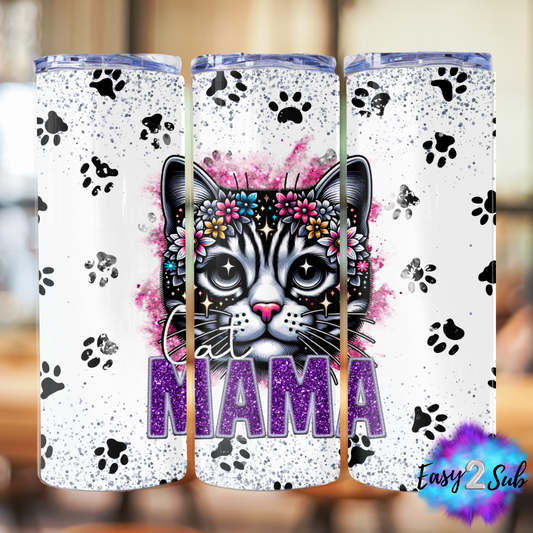 Cat Mama Sublimation Tumbler Transfer Print, Ready To Press Sublimation Transfer, Image transfer, Tumbler Transfer Sheet