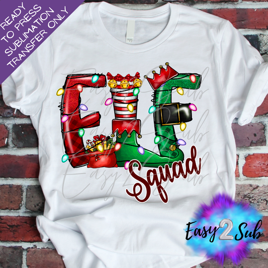 Elf Squad Sublimation Transfer Print, Ready To Press Sublimation Transfer, Image transfer, T-Shirt Transfer Sheet