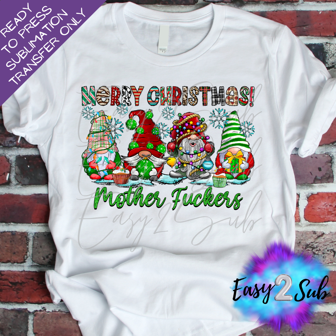 Merry Christmas Mother Fuckers Sublimation Transfer Print, Ready To Pr ...