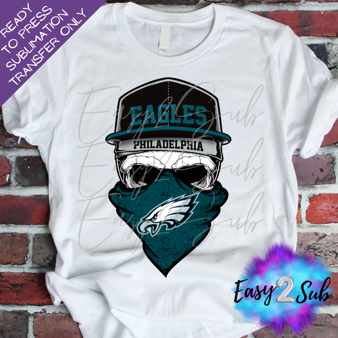 Eagles Skull Sublimation Transfer Print, Ready To Press Sublimation Transfer, Image transfer, T-Shirt Transfer Sheet