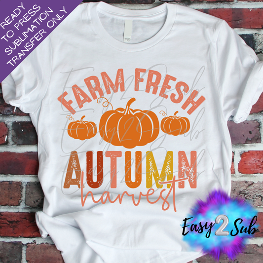 Farm Fresh Autumn Harvest Sublimation Transfer Print, Ready To Press Sublimation Transfer, Image transfer, T-Shirt Transfer Sheet