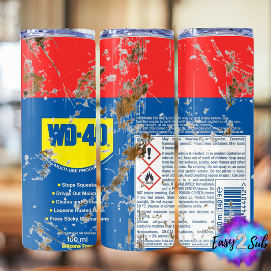 WD-40 Tumbler Transfer Print, Ready To Press Sublimation Transfer, Image transfer, Tumbler Transfer Sheet