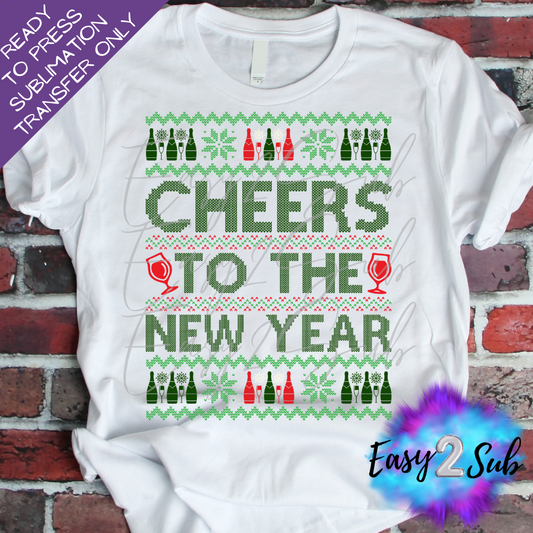 Cheers to the New Year Sublimation Transfer Print, Ready To Press Sublimation Transfer, Image transfer, T-Shirt Transfer Sheet