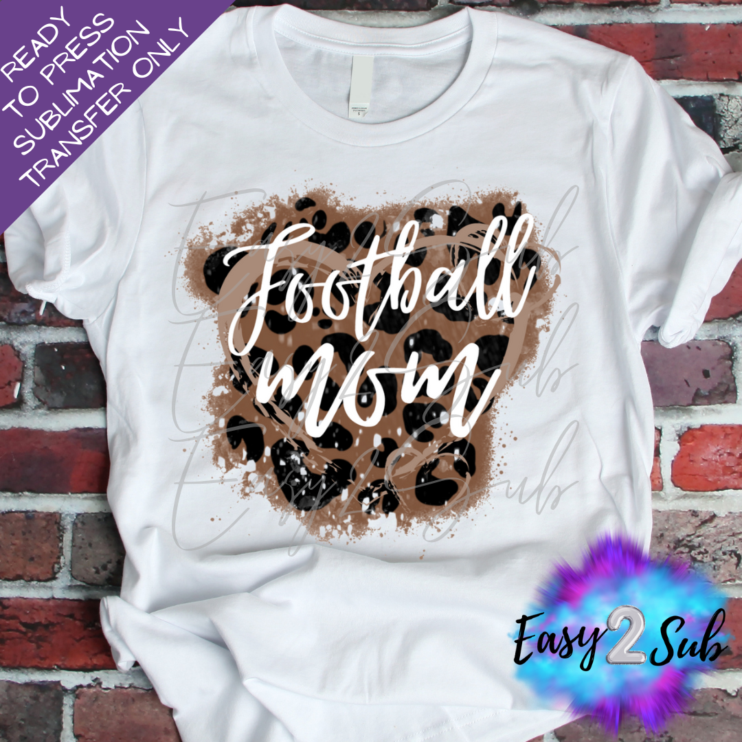 Football Mom Leopard Sublimation Transfer Print, Ready To Press Sublimation Transfer, Image transfer, T-Shirt Transfer Sheet