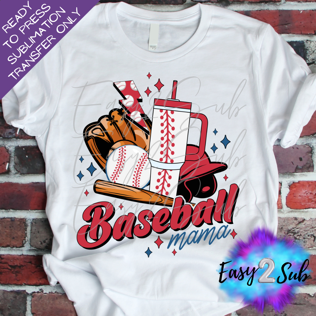 Baseball Mama Sublimation Transfer Print, Ready To Press Sublimation Transfer, Image transfer, T-Shirt Transfer Sheet