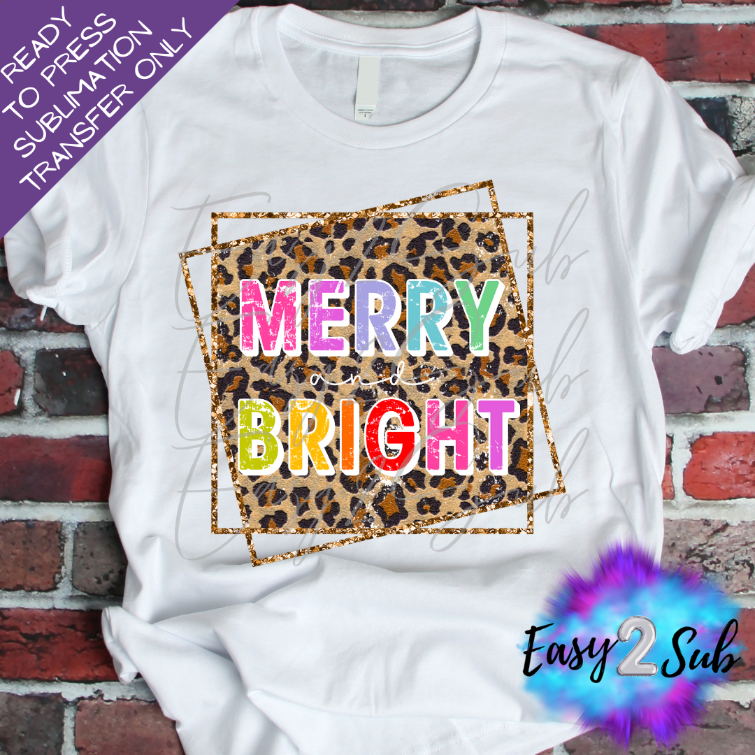 Merry and Bright Sublimation Transfer Print, Ready To Press Sublimation Transfer, Image transfer, T-Shirt Transfer Sheet