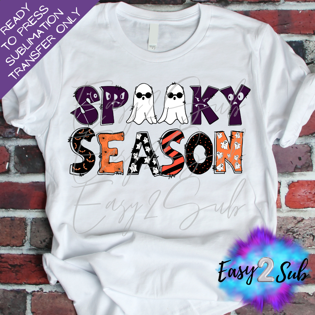 Spooky Season Sublimation Transfer Print, Ready To Press Sublimation Transfer, Image transfer, T-Shirt Transfer Sheet