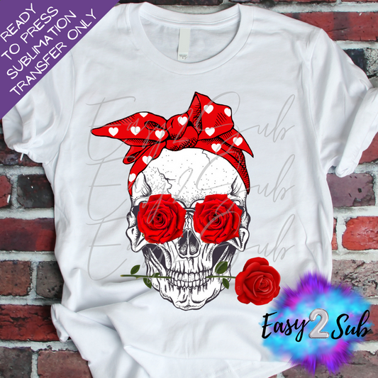 Valentine Skull Sublimation Transfer Print, Ready To Press Sublimation Transfer, Image transfer, T-Shirt Transfer Sheet