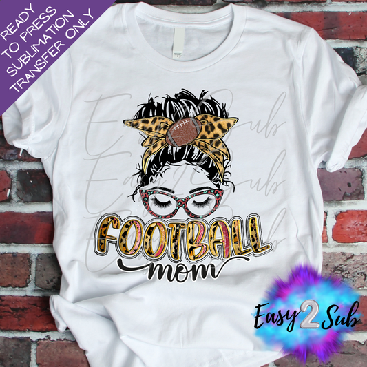 Football Mom Messy Bun Sublimation Transfer Print, Ready To Press Sublimation Transfer, Image transfer, T-Shirt Transfer Sheet