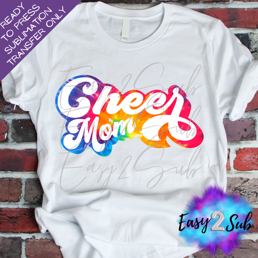 Cheer Mom Tie Dye Sublimation Transfer Print, Ready To Press Sublimation Transfer, Image transfer, T-Shirt Transfer Sheet