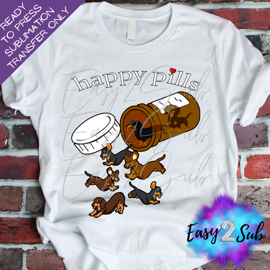 Doggy Happy Pills Sublimation Transfer Print, Ready To Press Sublimation Transfer, Image transfer, T-Shirt Transfer Sheet