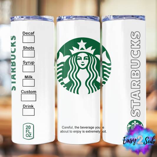 Starbucks Tumbler Transfer Print, Ready To Press Sublimation Transfer, Image transfer, Tumbler Transfer Sheet