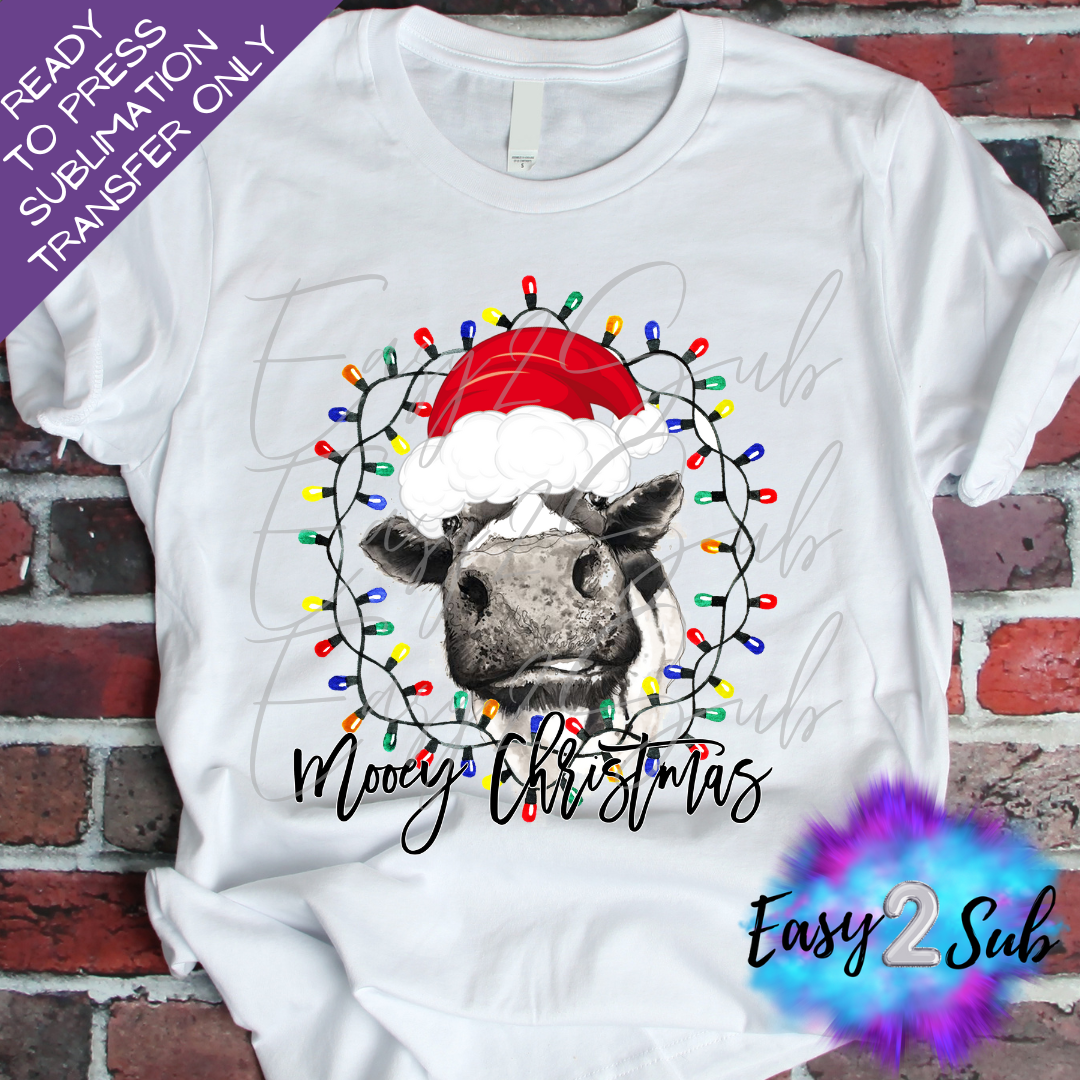 Mooey Christmas Sublimation Transfer Print, Ready To Press Sublimation Transfer, Image transfer, T-Shirt Transfer Sheet