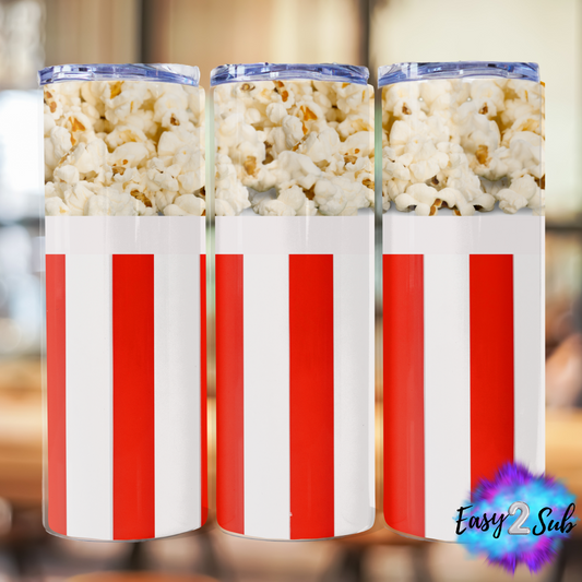 Popcorn Tumbler Transfer Print, Ready To Press Sublimation Transfer, Image transfer, Tumbler Transfer Sheet