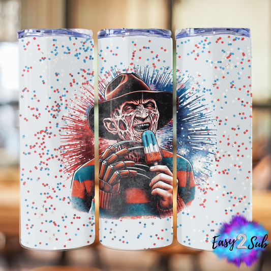 Freddy July 4th Sublimation Tumbler Transfer Print, Ready To Press Sublimation Transfer, Image transfer, Tumbler Transfer Sheet