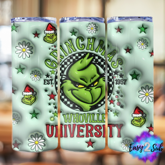 Whoville University Tumbler Transfer Print, Ready To Press Sublimation Transfer, Image transfer, Tumbler Transfer Sheet