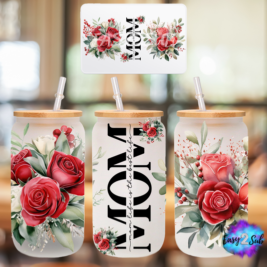 Mom Libbey Glass Can Transfer Print, Ready To Press Sublimation Transfer, Image transfer, Tumbler Transfer Sheet