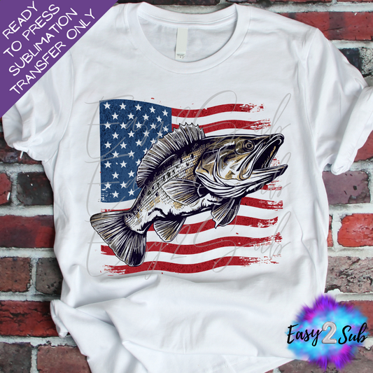 July 4th Fish Sublimation Transfer Print, Ready To Press Sublimation Transfer, Image transfer, T-Shirt Transfer Sheet