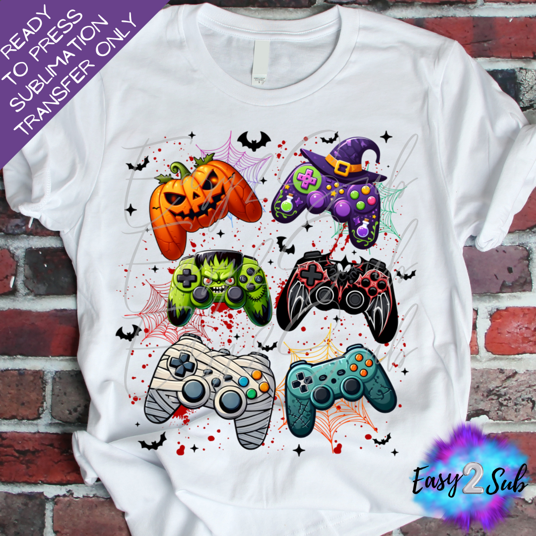 Halloween Gamer Sublimation Transfer Print, Ready To Press Sublimation Transfer, Image transfer, T-Shirt Transfer Sheet