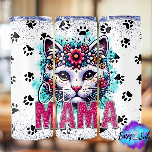 Cat Mama Sublimation Tumbler Transfer Print, Ready To Press Sublimation Transfer, Image transfer, Tumbler Transfer Sheet