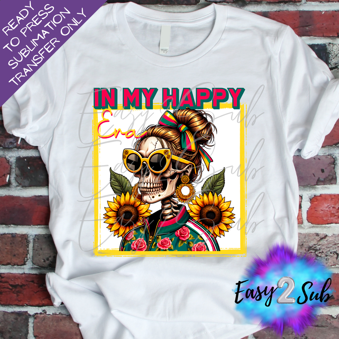 In My Happy Era Sublimation Transfer Print, Ready To Press Sublimation Transfer, Image transfer, T-Shirt Transfer Sheet