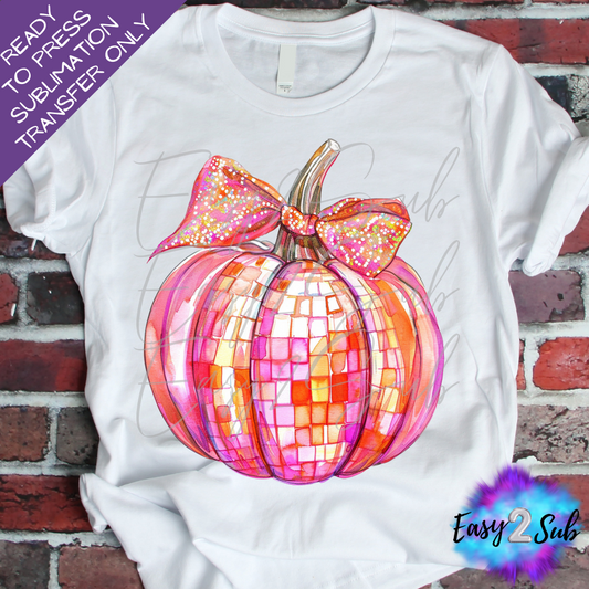 Disco Pumpkin Sublimation Transfer Print, Ready To Press Sublimation Transfer, Image transfer, T-Shirt Transfer Sheet