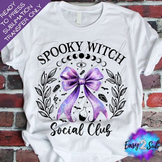 Spooky Witch Social Club Sublimation Transfer Print, Ready To Press Sublimation Transfer, Image transfer, T-Shirt Transfer Sheet