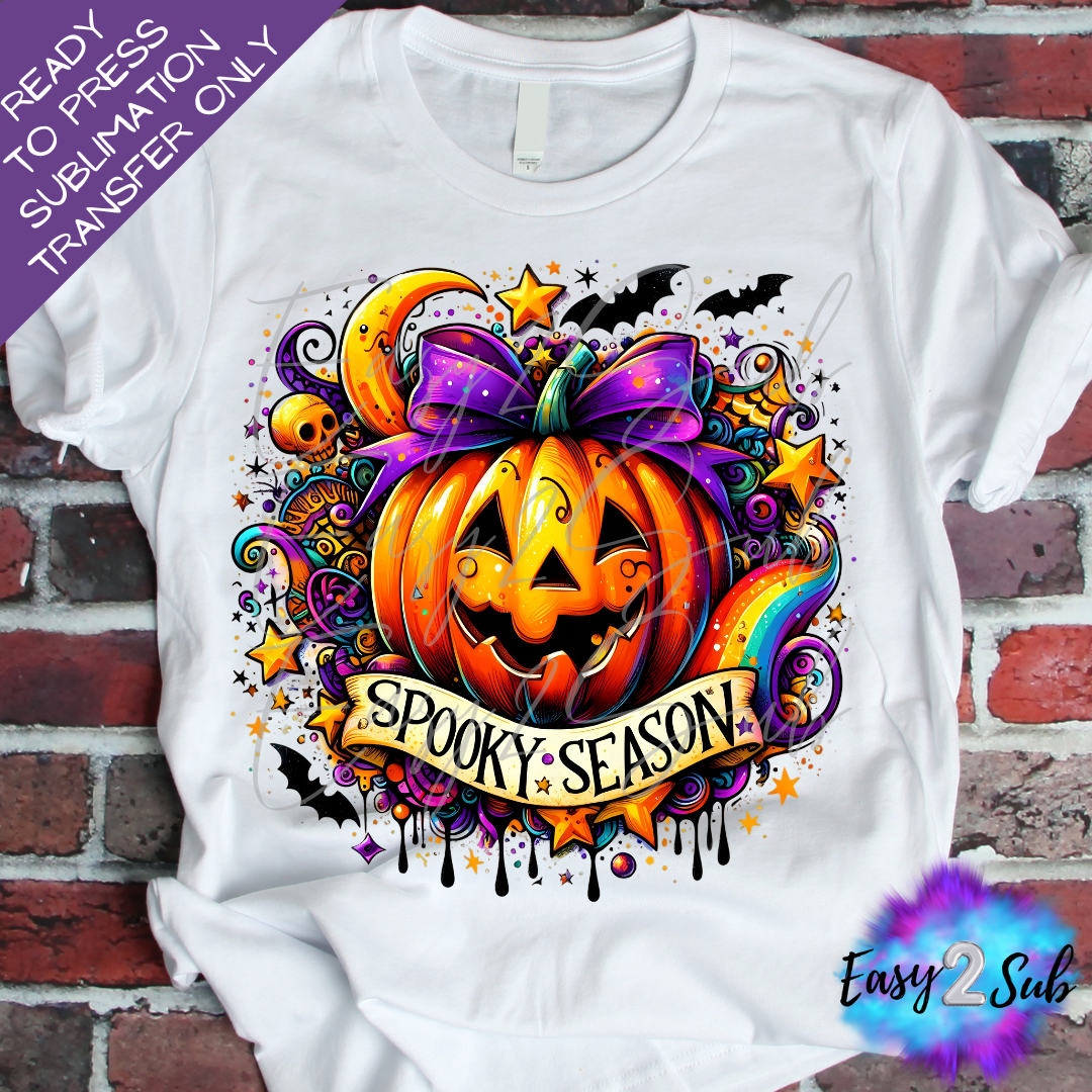 Spooky Season Sublimation Transfer Print, Ready To Press Sublimation Transfer, Image transfer, T-Shirt Transfer Sheet