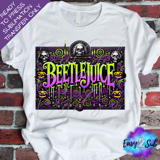 BeetleJuice Sublimation Transfer Print, Ready To Press Sublimation Transfer, Image transfer, T-Shirt Transfer Sheet