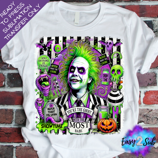 BeetleJuice Sublimation Transfer Print, Ready To Press Sublimation Transfer, Image transfer, T-Shirt Transfer Sheet