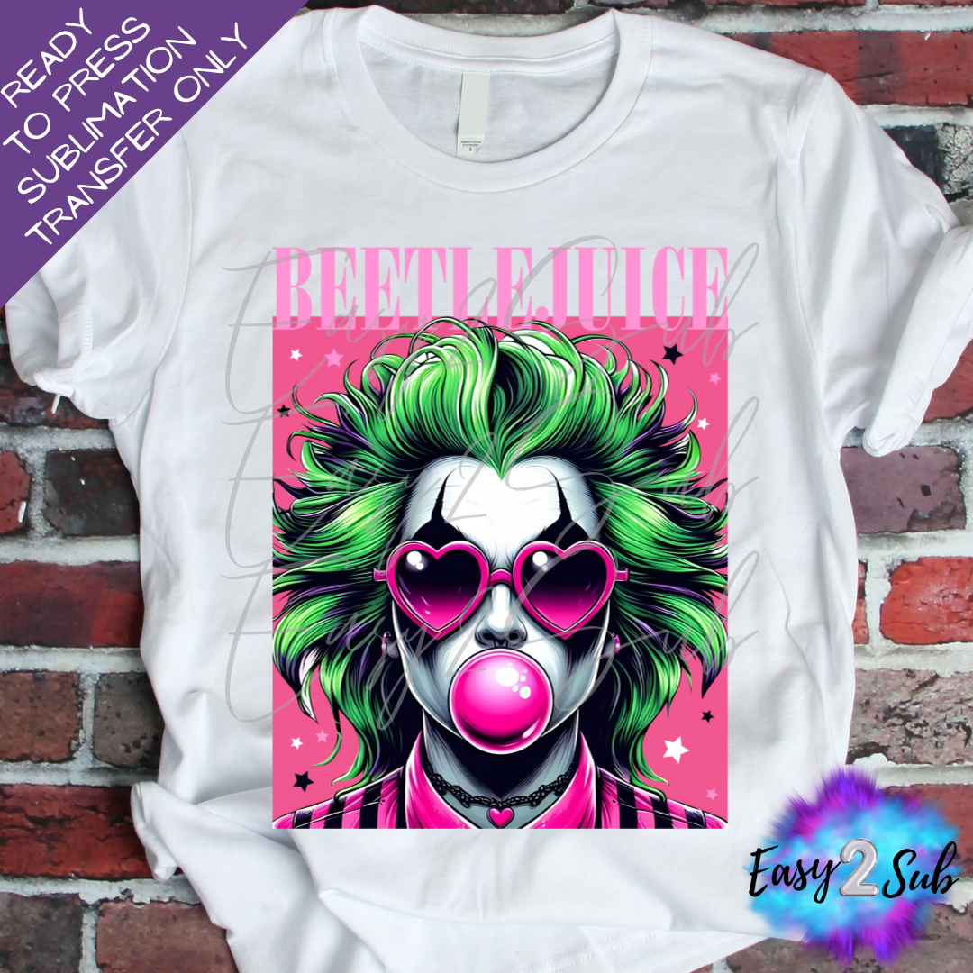 BeetleJuice Sublimation Transfer Print, Ready To Press Sublimation Transfer, Image transfer, T-Shirt Transfer Sheet