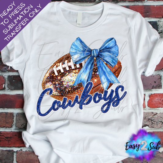 Cowboys Sparkle Sublimation Transfer Print, Ready To Press Sublimation Transfer, Image transfer, T-Shirt Transfer Sheet