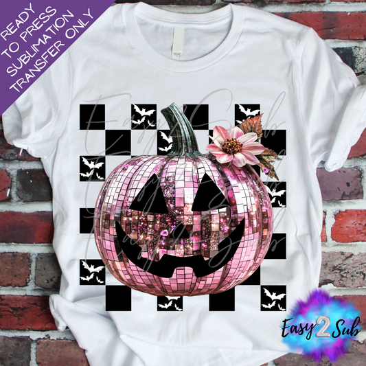 Disco Pumpkin Sublimation Transfer Print, Ready To Press Sublimation Transfer, Image transfer, T-Shirt Transfer Sheet