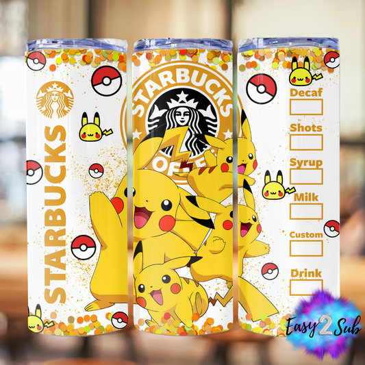 Pikachu Sublimation Tumbler Transfer Print, Ready To Press Sublimation Transfer, Image transfer, Tumbler Transfer Sheet