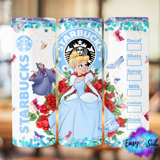 Cinderella Sublimation Tumbler Transfer Print, Ready To Press Sublimation Transfer, Image transfer, Tumbler Transfer Sheet